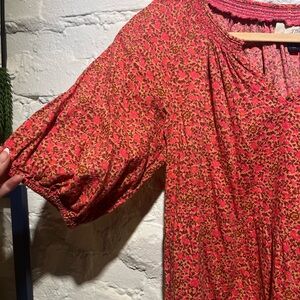 Universal Thread Vibrant Pink and Brown Blouse